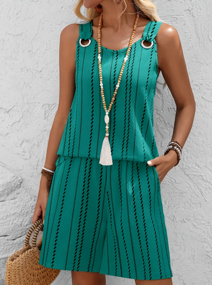 Women’s Sleeveless Two-Piece Shorts Set