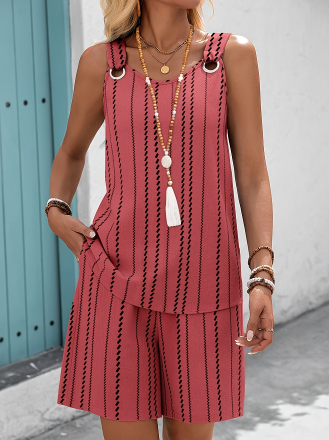 Women’s Sleeveless Two-Piece Shorts Set