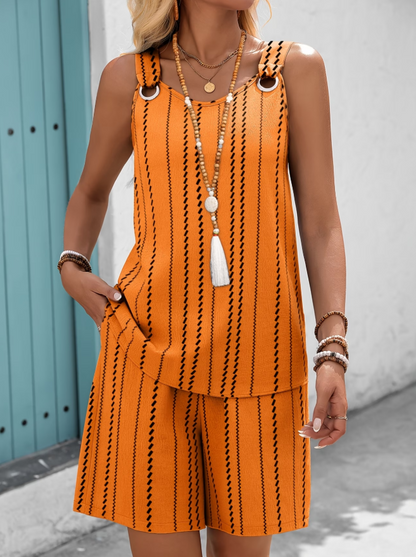 Women’s Sleeveless Two-Piece Shorts Set