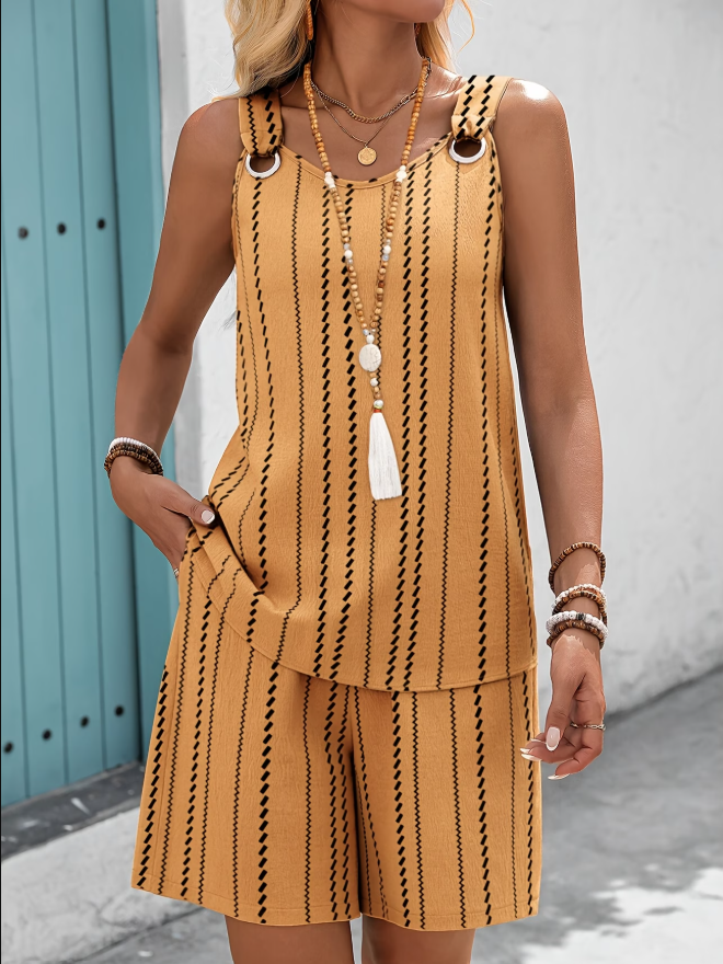 Women’s Sleeveless Two-Piece Shorts Set