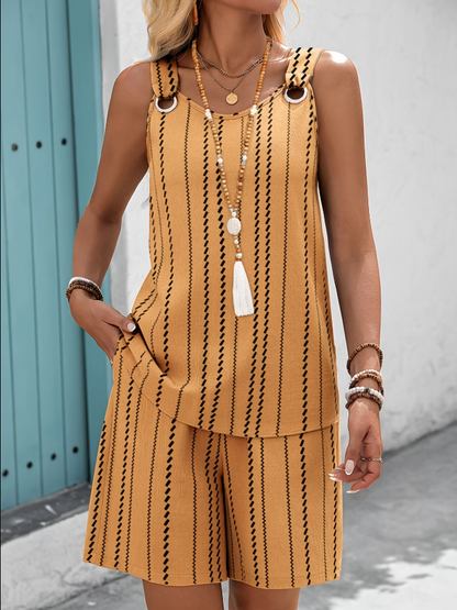 Women’s Sleeveless Two-Piece Shorts Set
