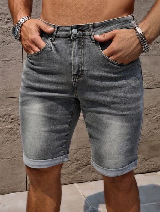 Men's Washed Denim Shorts