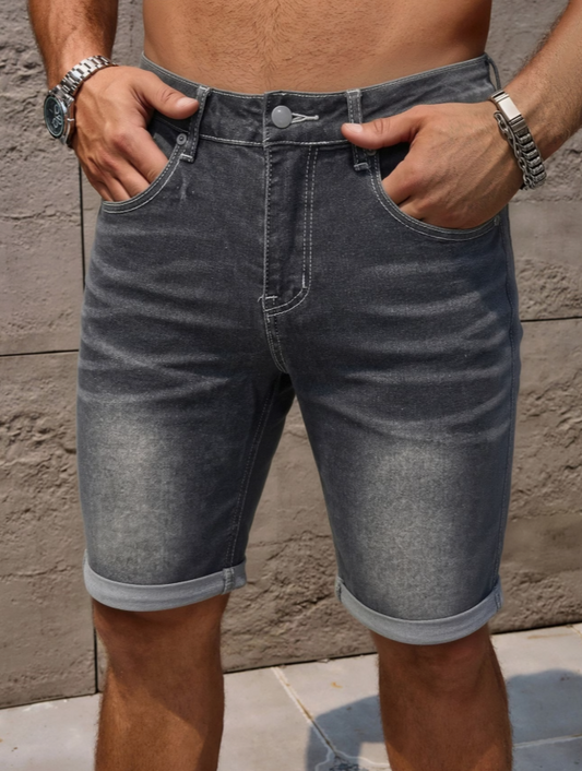 Men's Washed Denim Shorts