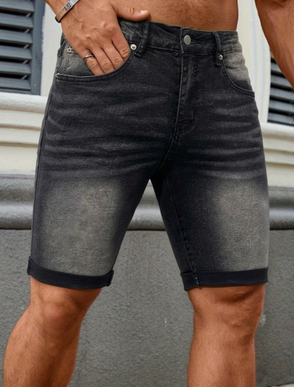 Men's Washed Denim Shorts