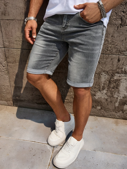 Men's Washed Denim Shorts