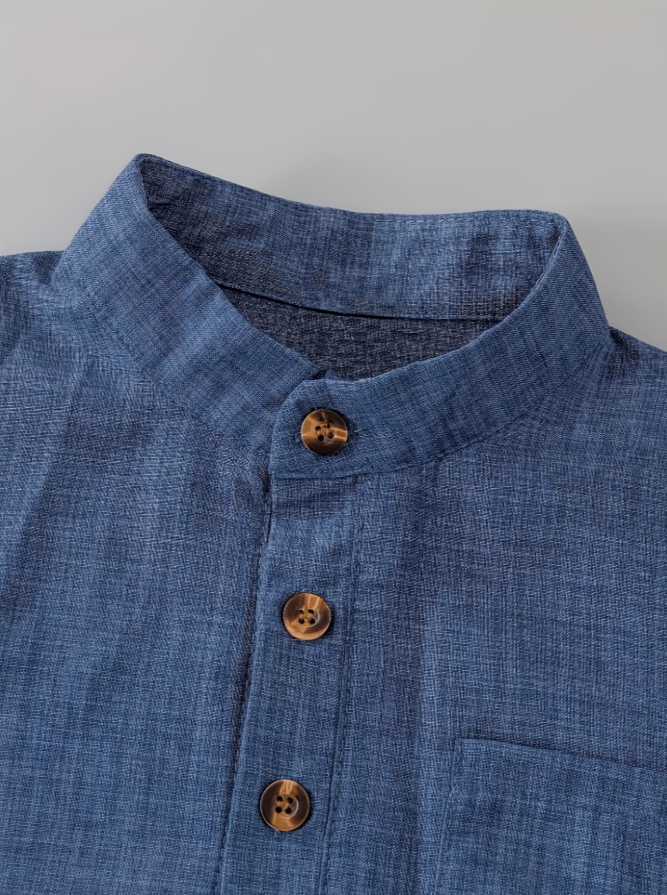 Men's Henley Shirt & Shorts Set