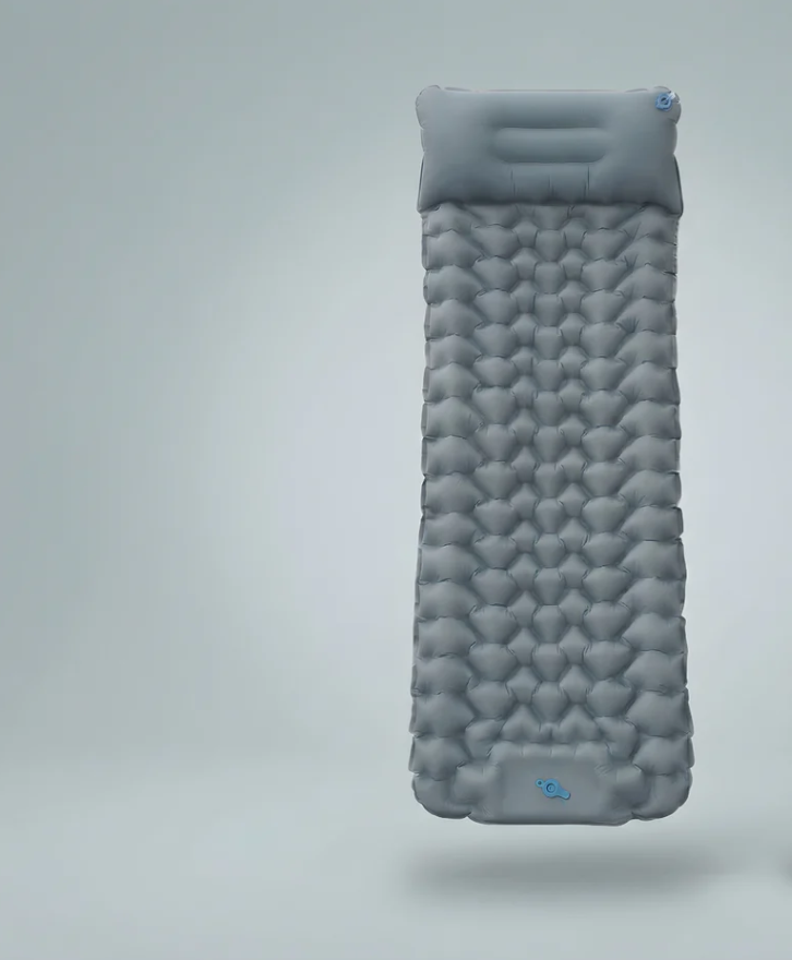 Inflatable Camping Sleeping Pad with Built-In Pillow