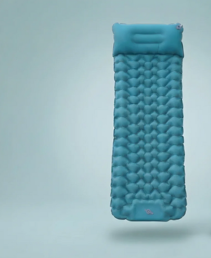 Inflatable Camping Sleeping Pad with Built-In Pillow