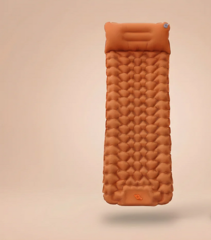 Inflatable Camping Sleeping Pad with Built-In Pillow