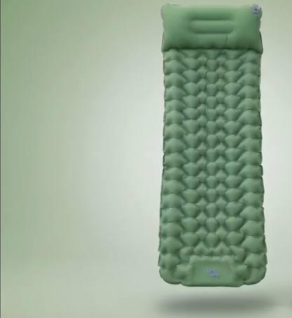 Inflatable Camping Sleeping Pad with Built-In Pillow