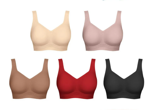 5-Pack Women's Wireless Jelly Bra Full Coverage Everyday Lounge Bra