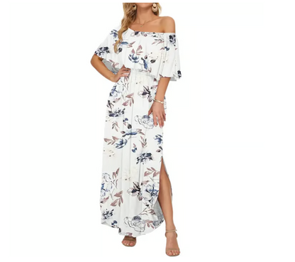 Women's Off-Shoulder Ruffle Maxi Dress