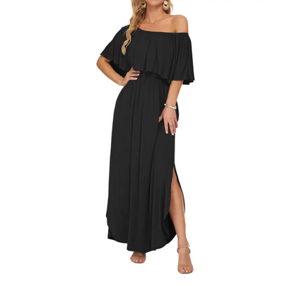 Women's Off-Shoulder Ruffle Maxi Dress