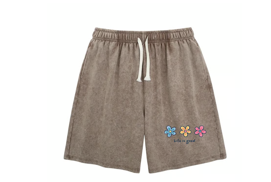 Women's Washed Graphic Drawstring Lounge Shorts