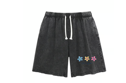 Women's Washed Graphic Drawstring Lounge Shorts