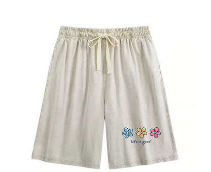 Women's Washed Graphic Drawstring Lounge Shorts