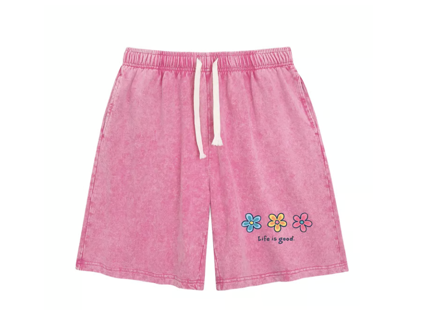 Women's Washed Graphic Drawstring Lounge Shorts