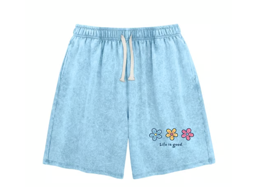 Women's Washed Graphic Drawstring Lounge Shorts