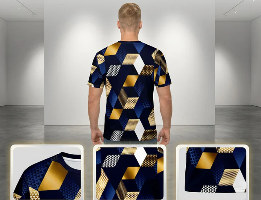 Men's Geometric Print Crew Neck T-Shirt