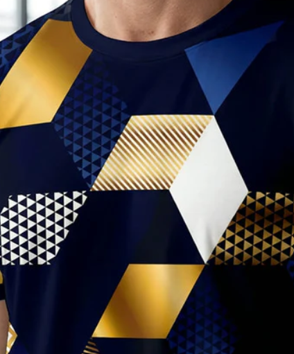 Men's Geometric Print Crew Neck T-Shirt