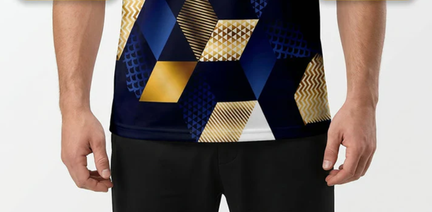 Men's Geometric Print Crew Neck T-Shirt
