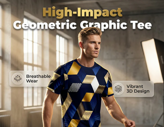 Men's Geometric Print Crew Neck T-Shirt