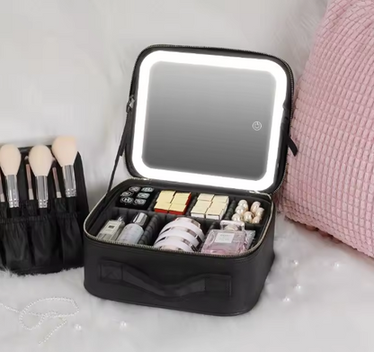 Portable LED Mirror Makeup Case