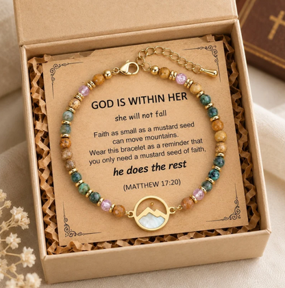Faith Beaded Bracelet with Mountain Charm