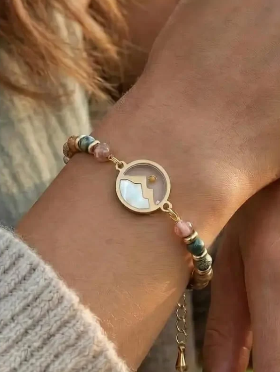 Faith Beaded Bracelet with Mountain Charm