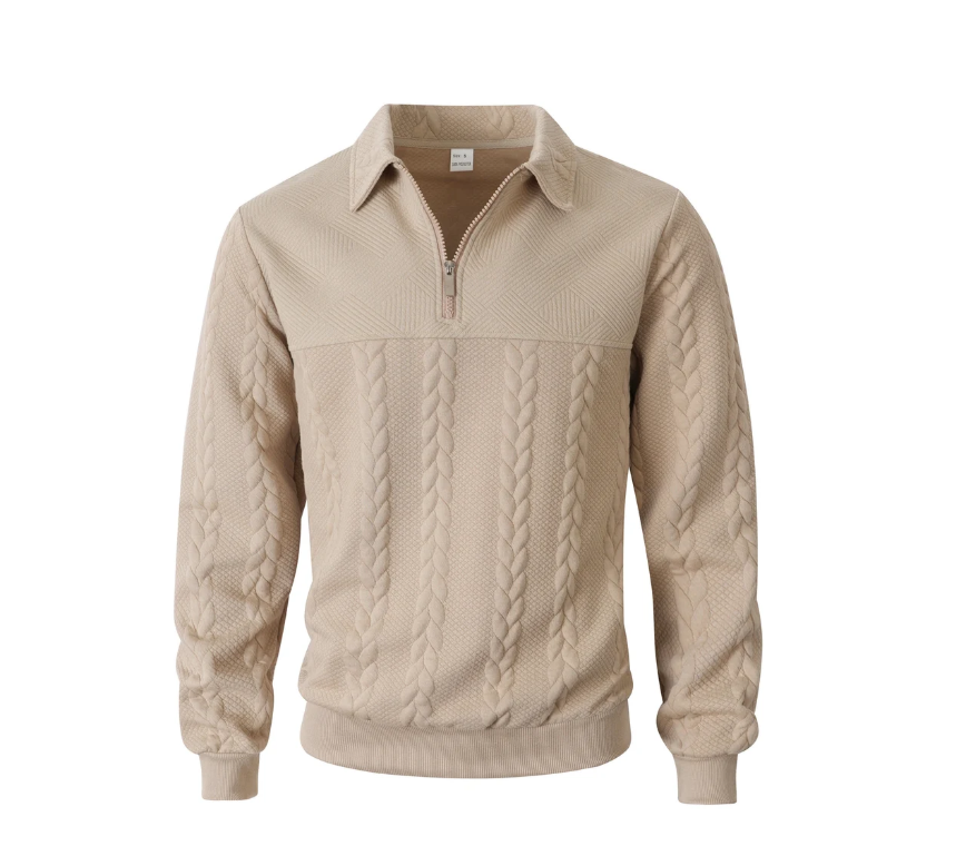 Men's Cable-Pattern Quarter-Zip Sweater