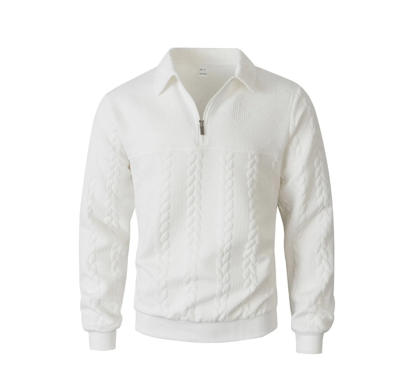 Men's Cable-Pattern Quarter-Zip Sweater