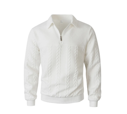 Men's Cable-Pattern Quarter-Zip Sweater