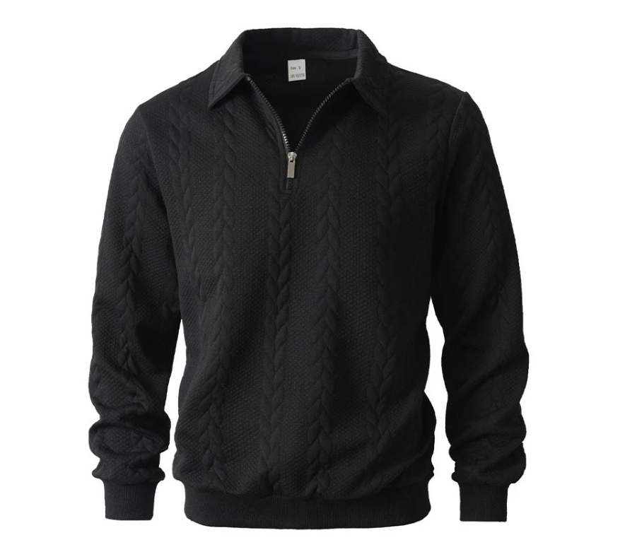 Men's Cable-Pattern Quarter-Zip Sweater