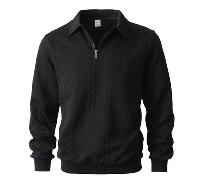 Men's Cable-Pattern Quarter-Zip Sweater
