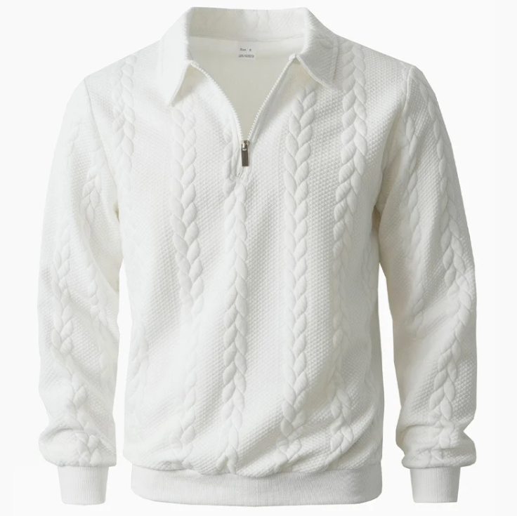 Men's Cable-Pattern Quarter-Zip Sweater