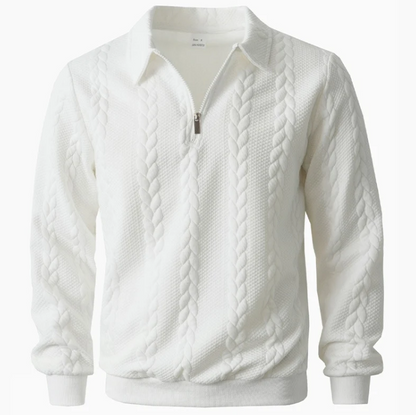 Men's Cable-Pattern Quarter-Zip Sweater