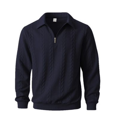 Men's Cable-Pattern Quarter-Zip Sweater