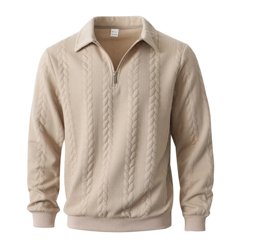 Men's Cable-Pattern Quarter-Zip Sweater