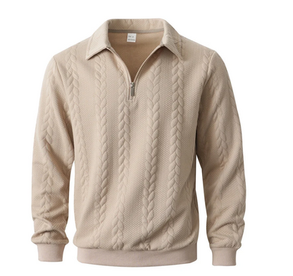Men's Cable-Pattern Quarter-Zip Sweater