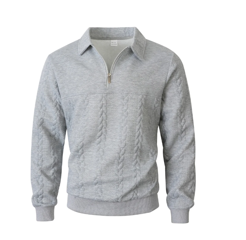 Men's Cable-Pattern Quarter-Zip Sweater