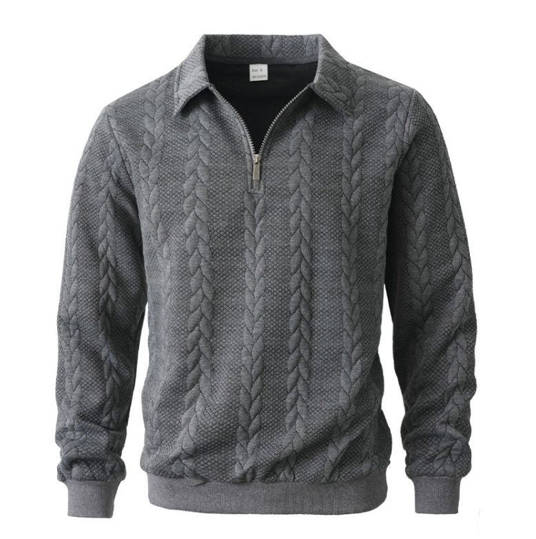 Men's Cable-Pattern Quarter-Zip Sweater