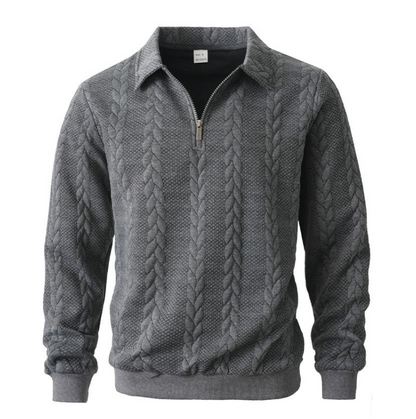 Men's Cable-Pattern Quarter-Zip Sweater