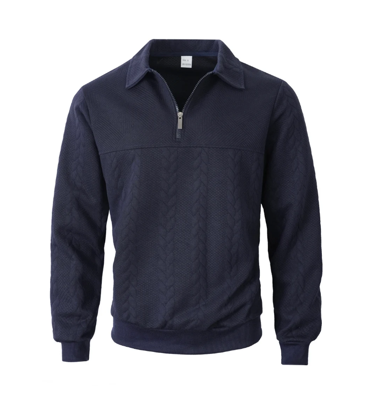 Men's Cable-Pattern Quarter-Zip Sweater