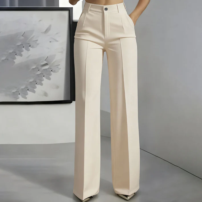 Women’s High Waist Straight Leg Tailored Trousers