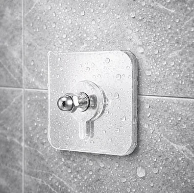 Transparent No-Drill Adhesive Wall Hook Set
