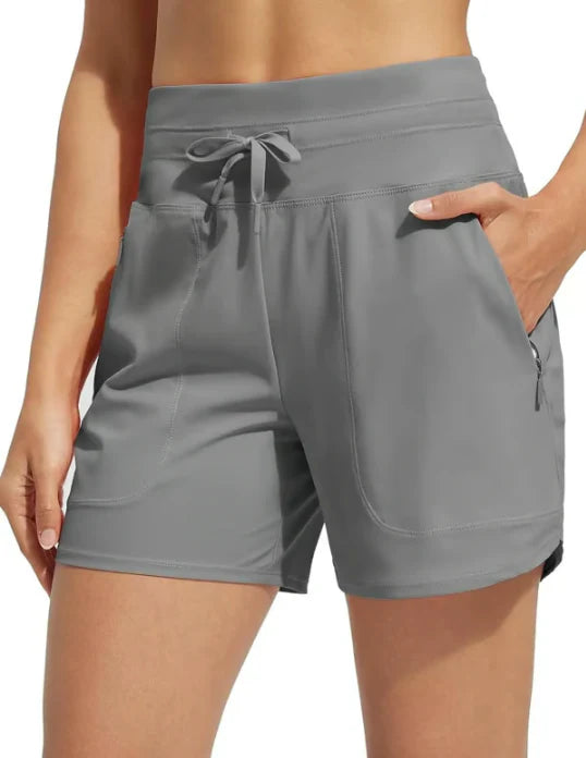 Women’s 5" High Waisted Swim Board Shorts With Built-In Liner