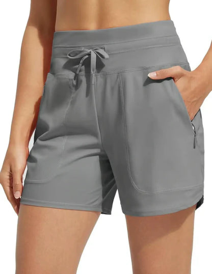 Women’s 5" High Waisted Swim Board Shorts With Built-In Liner