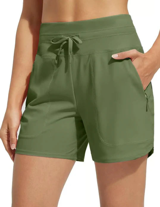 Women’s 5" High Waisted Swim Board Shorts With Built-In Liner