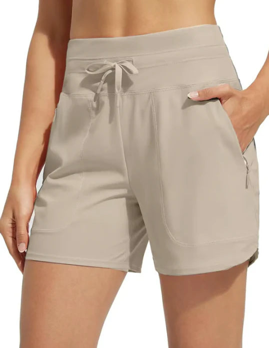 Women’s 5" High Waisted Swim Board Shorts With Built-In Liner