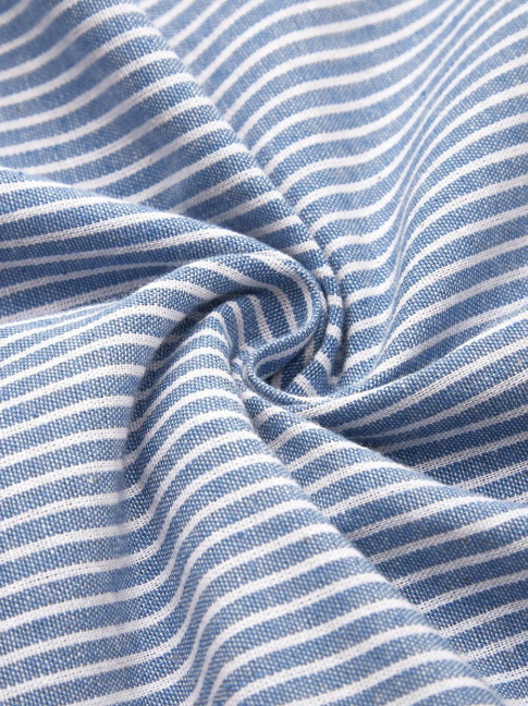 Women’s Casual Striped Button A-Line Midi Dress